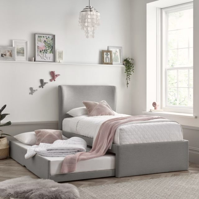 Una Grey Fabric Guest Bed